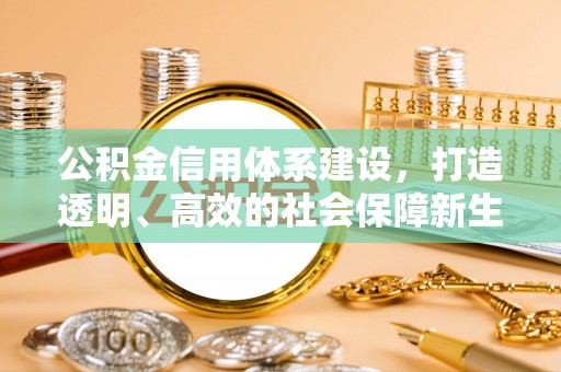 中卫公积金信用体系建设，打造透明、高效的社会保障新生态